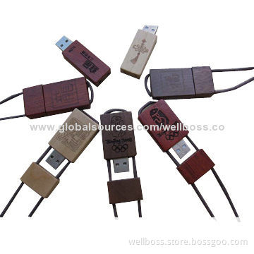 Promotional Gift USB Flash Drive with Wooden Housing, Free Samples are Offered